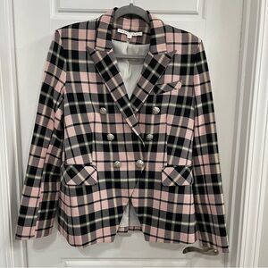 Veronica Beard Pink and Black Plaid Jacket / Blazer